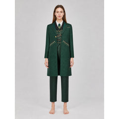 Adult Green Wizard Coat Costume Set – Long Coat, Vest, Shirt, Scarf & Pants