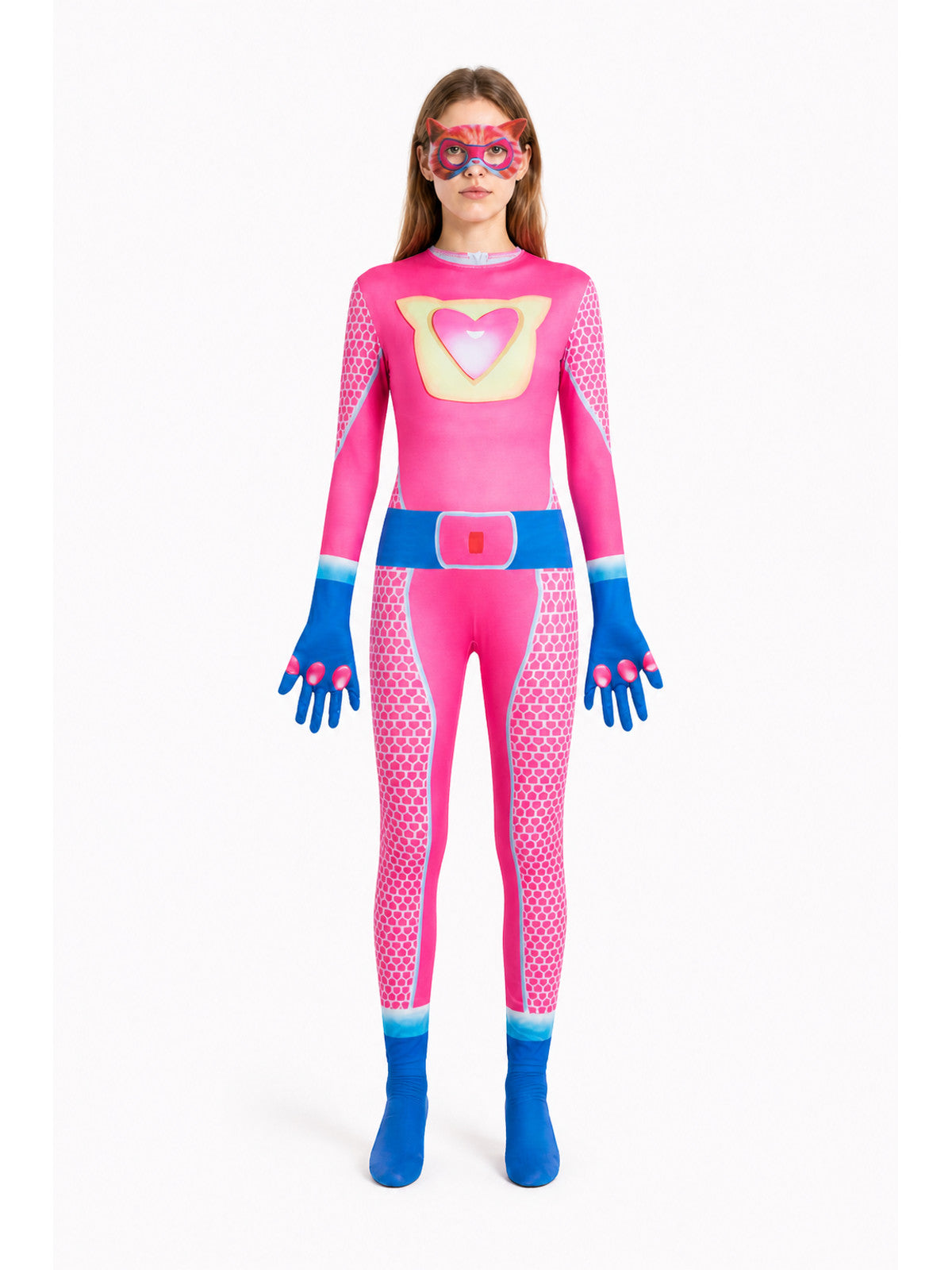 SuperKitties Pink Costume Jumpsuit with Mask main product view