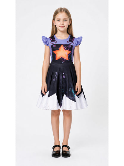 Poppy Playtime Lily Dress: Purple Sleeves and Stars main product view