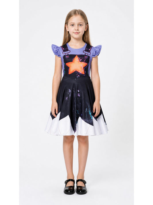 Poppy Playtime Lily Dress: Purple Sleeves and Stars main product view