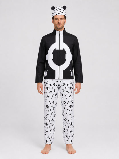 Kuma One Piece Cosplay Costume, Black and White, 3 Pieces on-model view