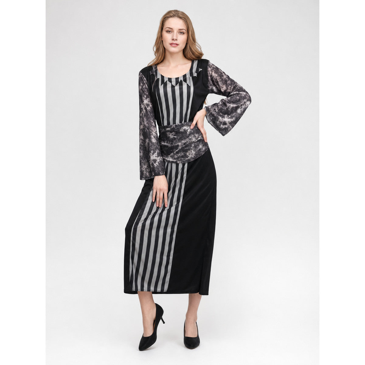 Gothic Style Halloween Costume Dress on-model view