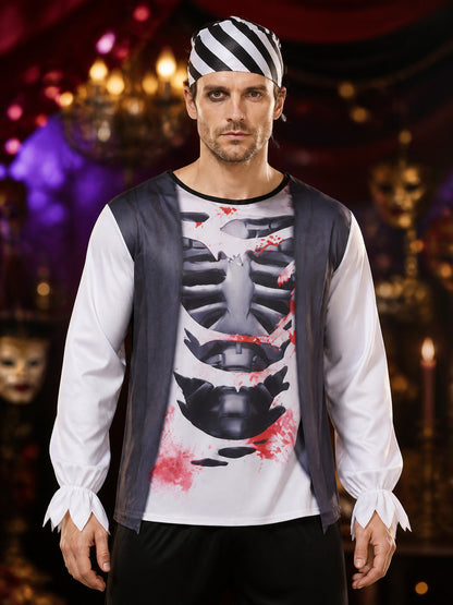 Pirate Costume with Vest and Pants for Halloween and Cosplay on-model view