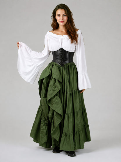 Long Renaissance Dress with Corset Insert on-model view