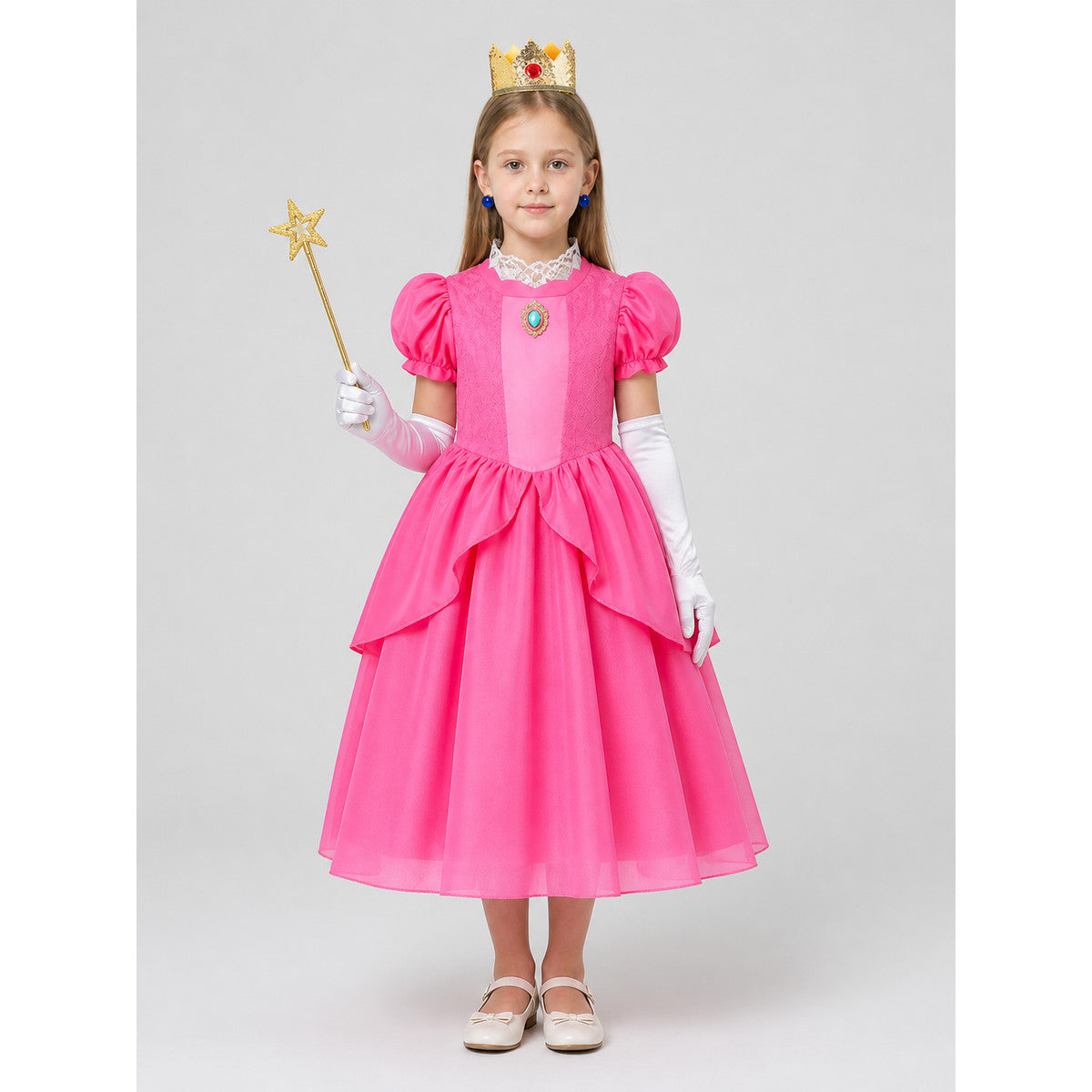Princess Ball Gown with Crown and Magic Wand on-model view