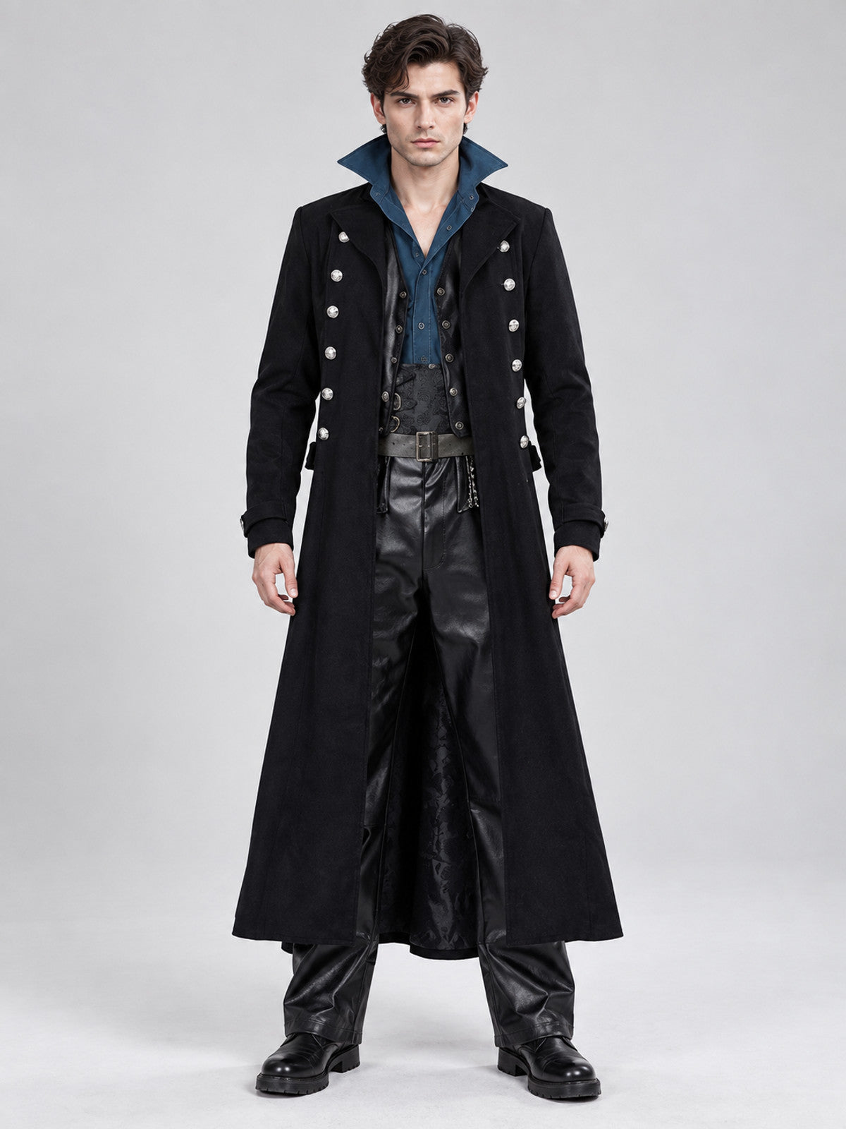 Vampire Costume: Black Tailcoat, High Collar