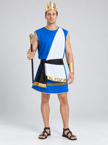 Zeus Carnival Costume with Tunic, Crown, and Armbands