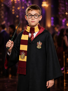 Gryffindor Wizard Costume: Robe, Scarf, Wand, Cosplay