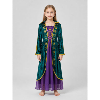 Long-Sleeve Lace-Up Cosplay Dress on-model view