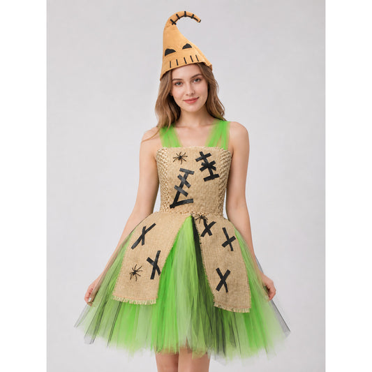 Kids’ Monster Costume with Dress and Hat on-model view