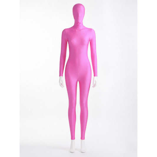 Men's Pink Invisible Man Bodysuit Costume for Halloween on-model view