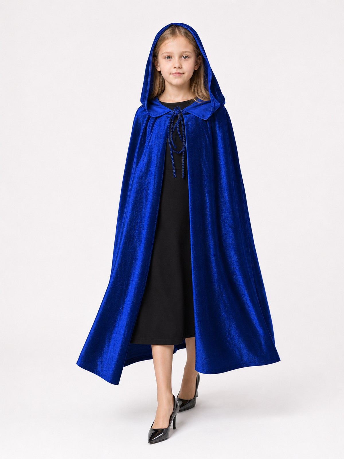 Velvet Hooded Cape, Royal Blue