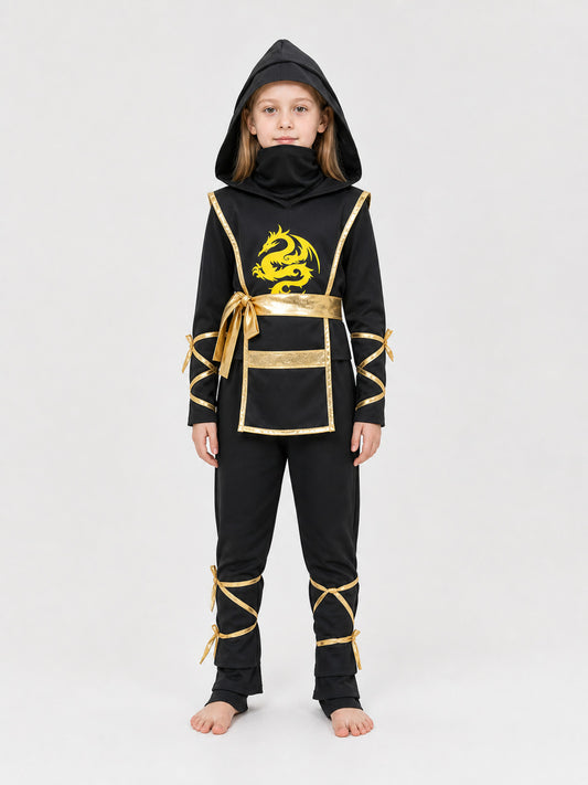 Children’s Naruto Ninja Costume for Cosplay, Set on-model view