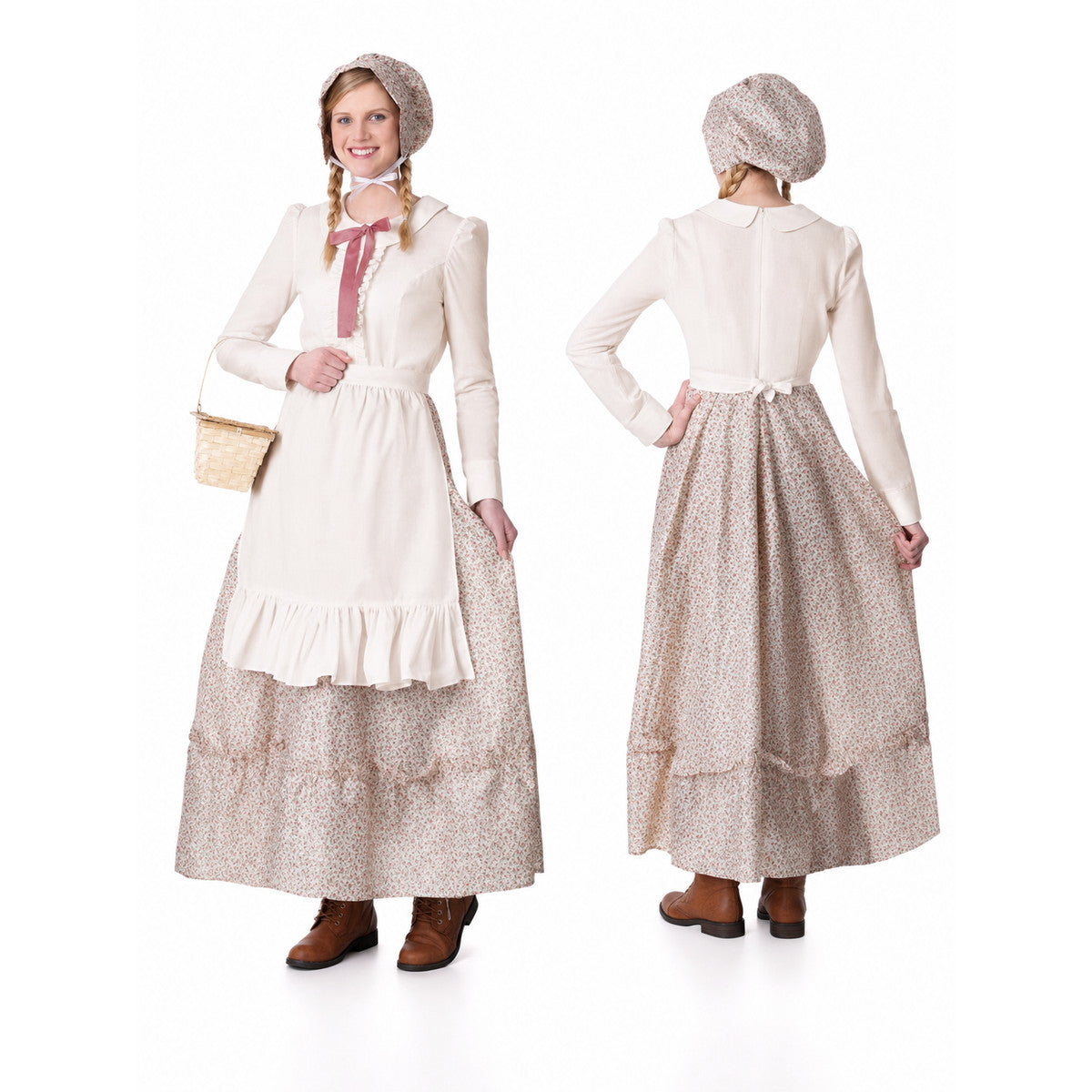 Red Riding Hood Costume with Apron and Bonnet main product view