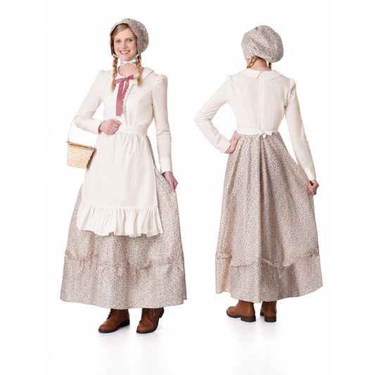 Red Riding Hood Costume with Apron and Bonnet main product view