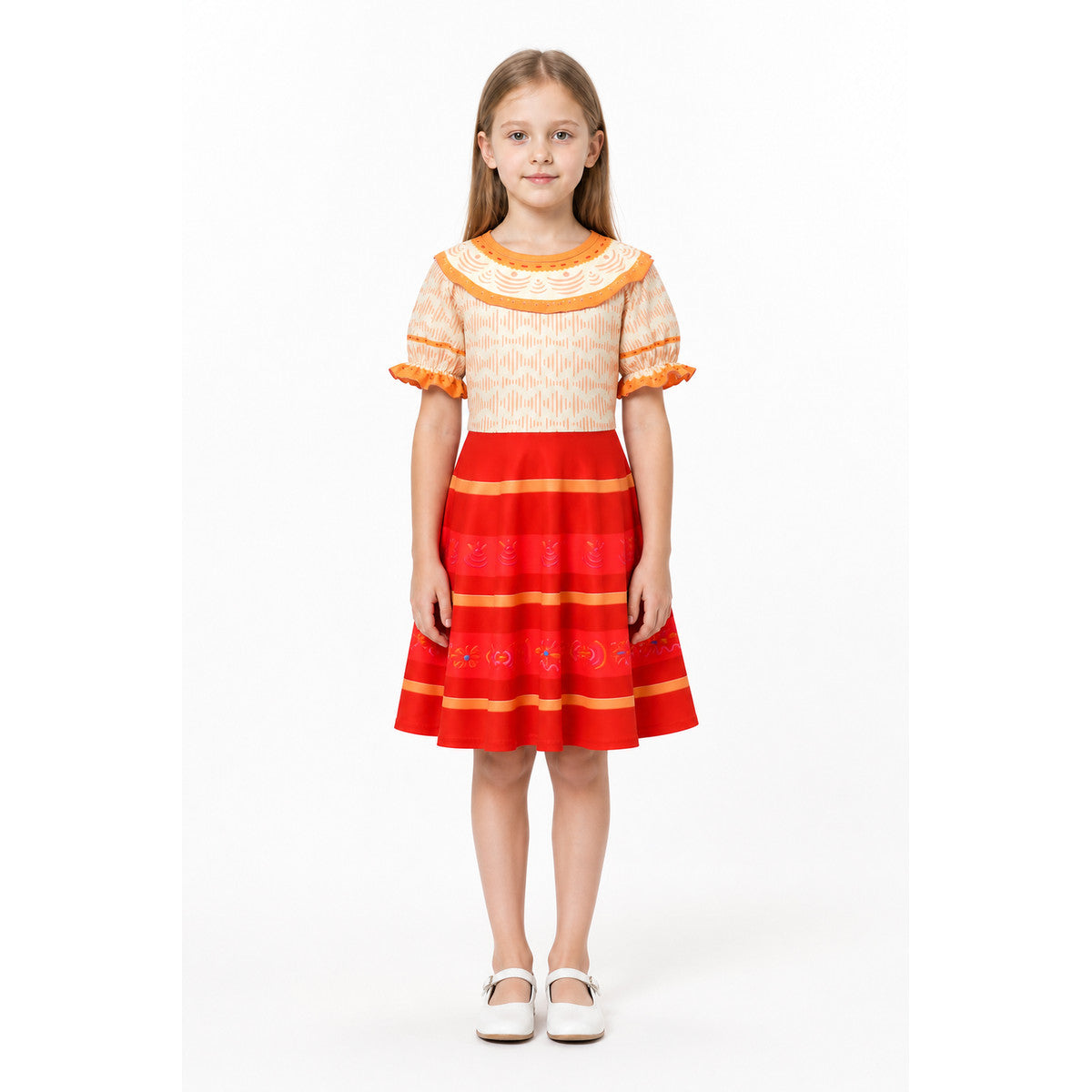 Costume Dress with a Full Circle Skirt and Puff Sleeves main product view