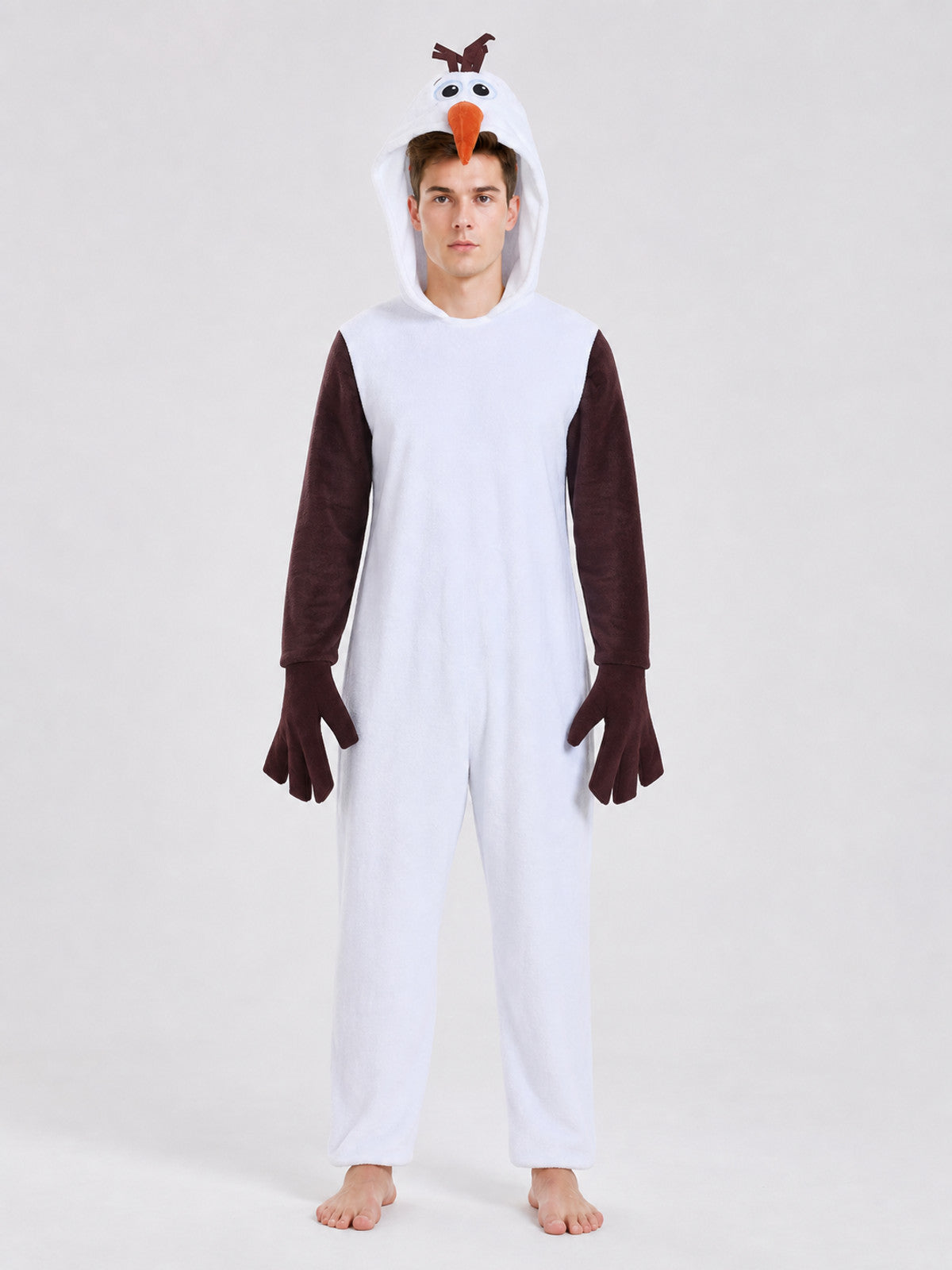 Snowman Costume for Cosplay, Holidays, and Performances on-model view