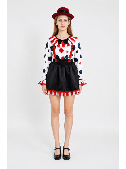 Clown Costume with Skirt, Hat, and Suspenders main product view