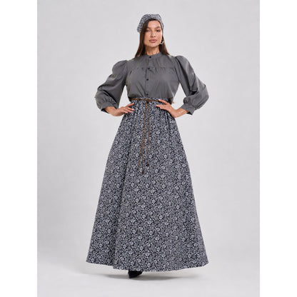 Retro-Style Dress with Stand Collar and Buttons