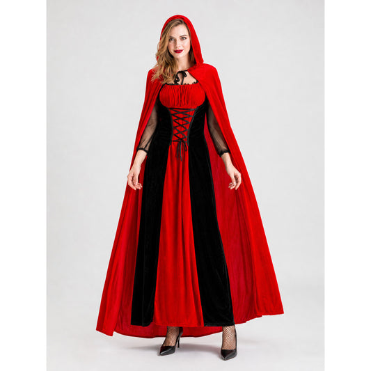 Little Red Riding Hood Costume with Hooded Cape and Dress