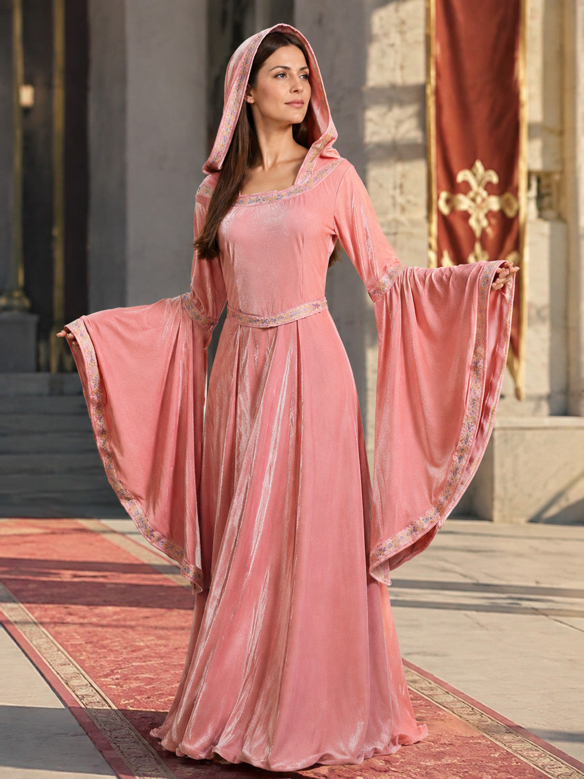 Hooded Medieval Princess Dress for Halloween main product view