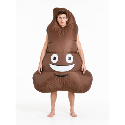 Inflatable Poop Costume with Face, One Size