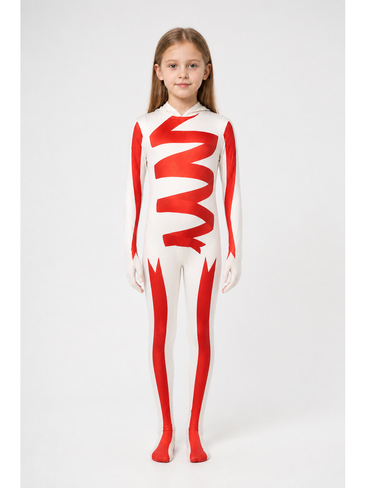 Clown Cosplay Jumpsuit with Mask and Red Stripes main product view