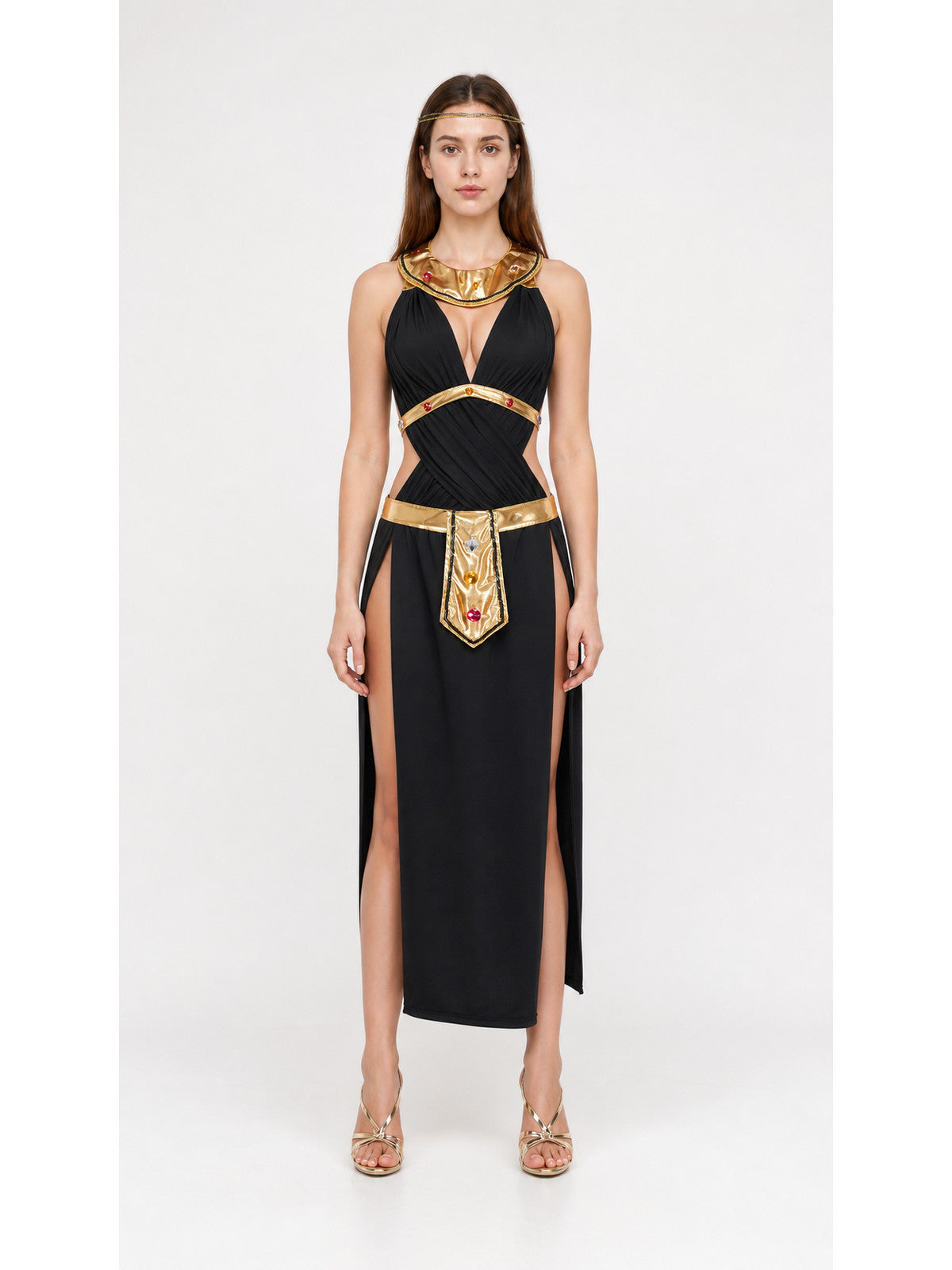 Ancient Egypt Carnival Costume with Gold Accents main product view