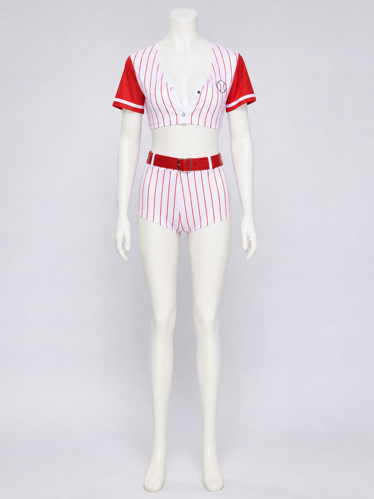 Striped Baseball Outfit: Top and Shorts on-model view