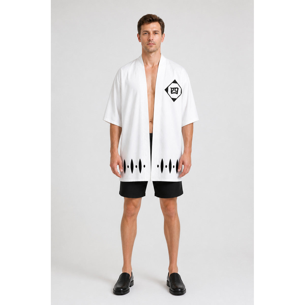 White Kimono with Wide Sleeves for Cosplay main product view