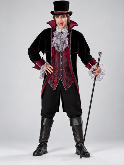 Adult Vampire Costume with Jabot and Top Hat
