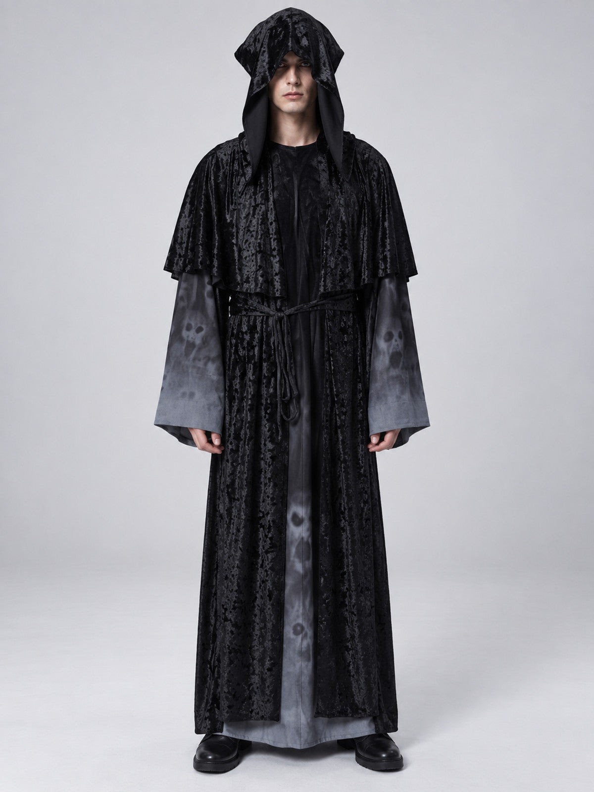 Vampire Costume: Black with Hood and Cape