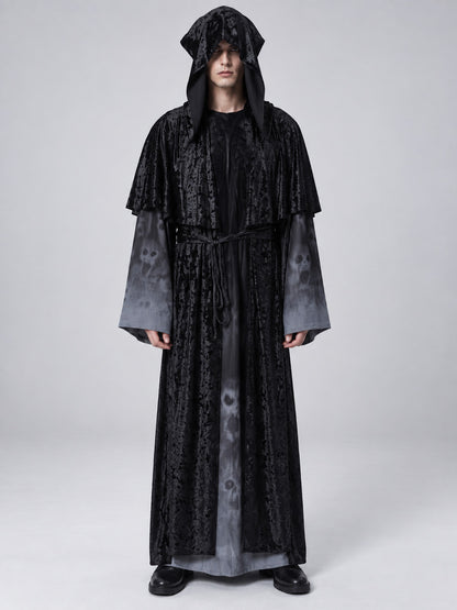 Vampire Costume: Black with Hood and Cape