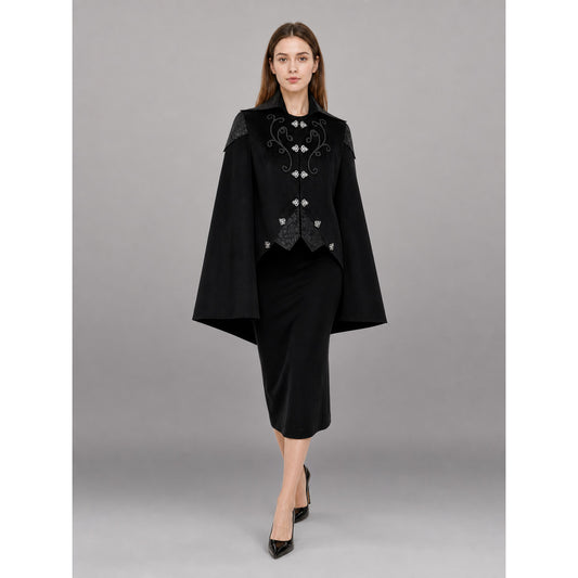 Gothic Costume Tailcoat with Silver Decoration