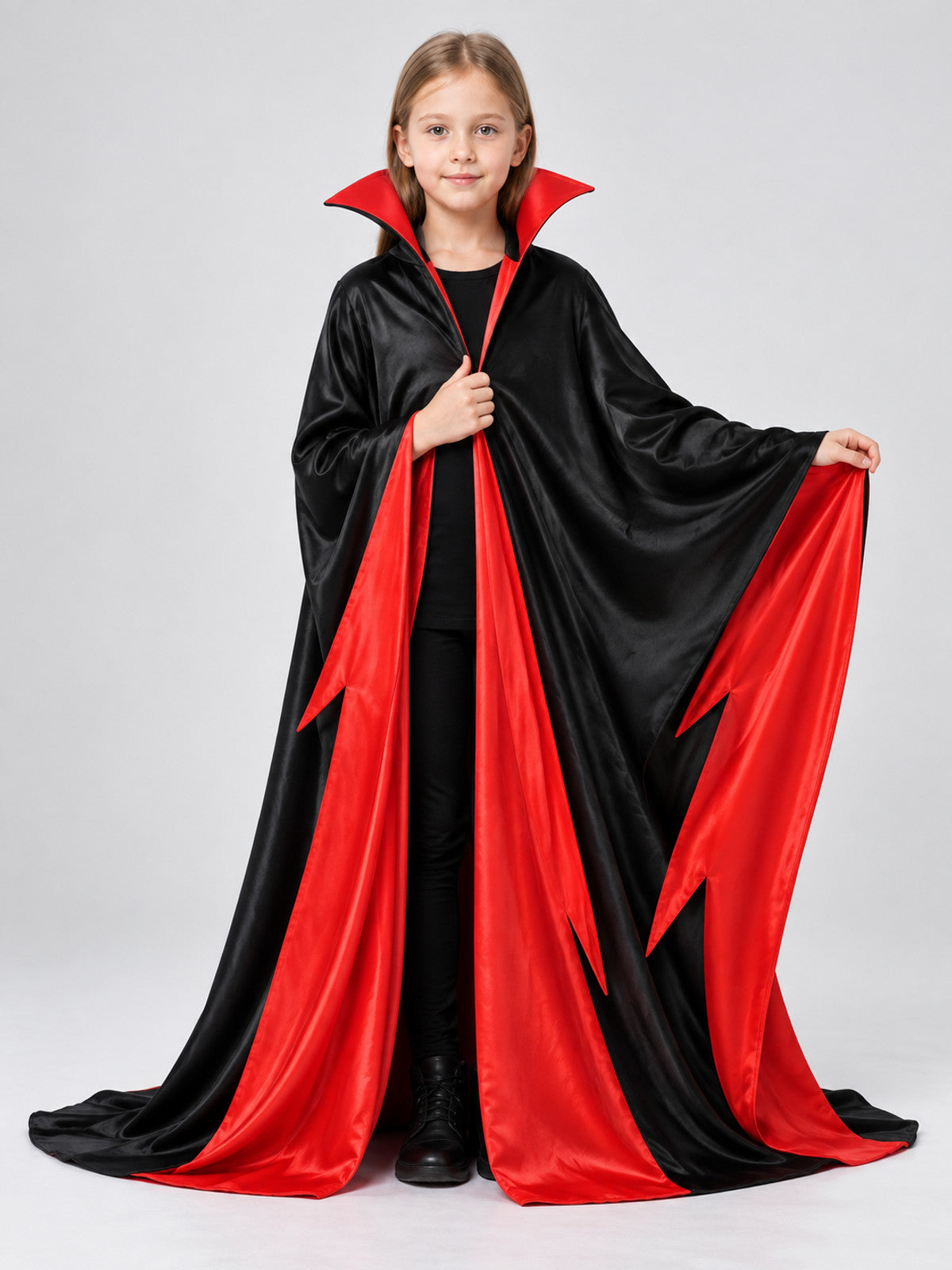 Carnival Cloak Cape with a High Collar on-model view