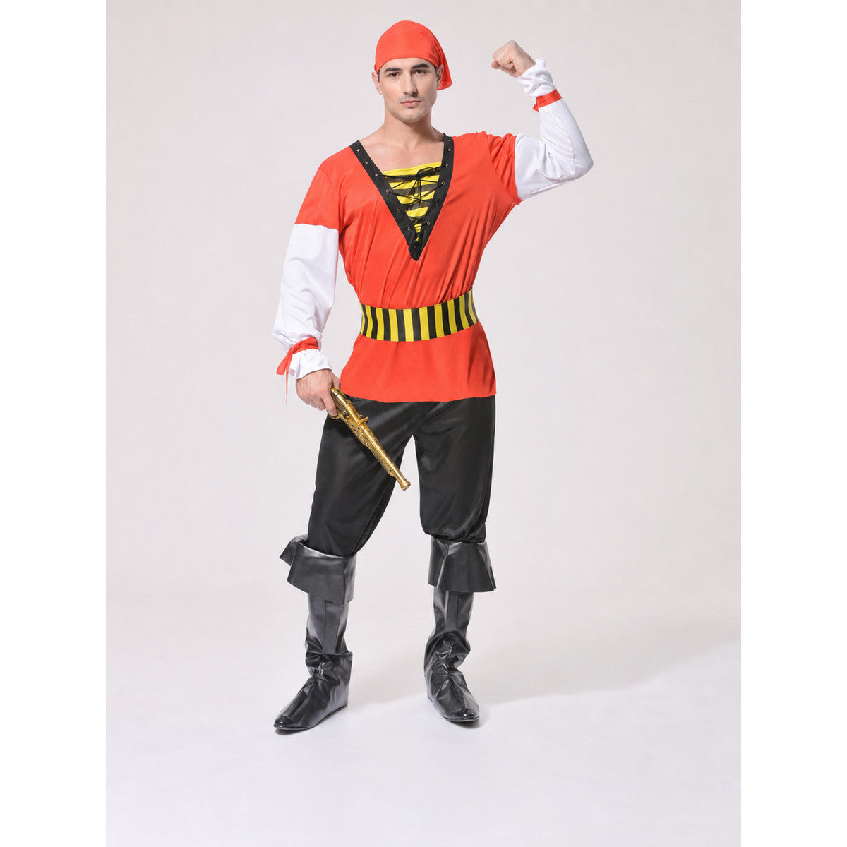 Pirate Jack Sparrow Carnival Costume Set on-model view