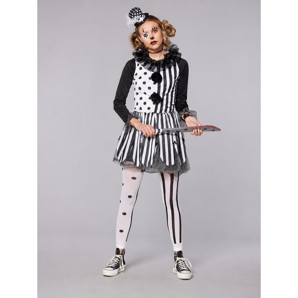 Halloween Clown Costume, Black-and-White Dress