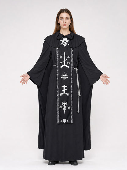 Hooded Wizard Costume, Cosplay Robe