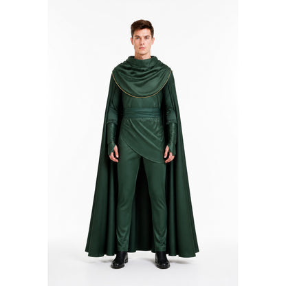 Loki Costume, Green Cloak with Gold Trim for Halloween main product view