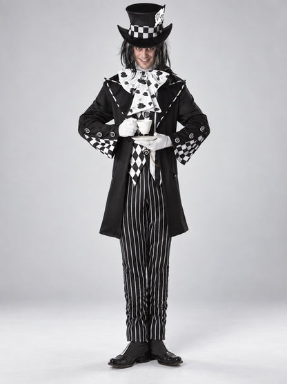 Black and white vampire costume with top hat