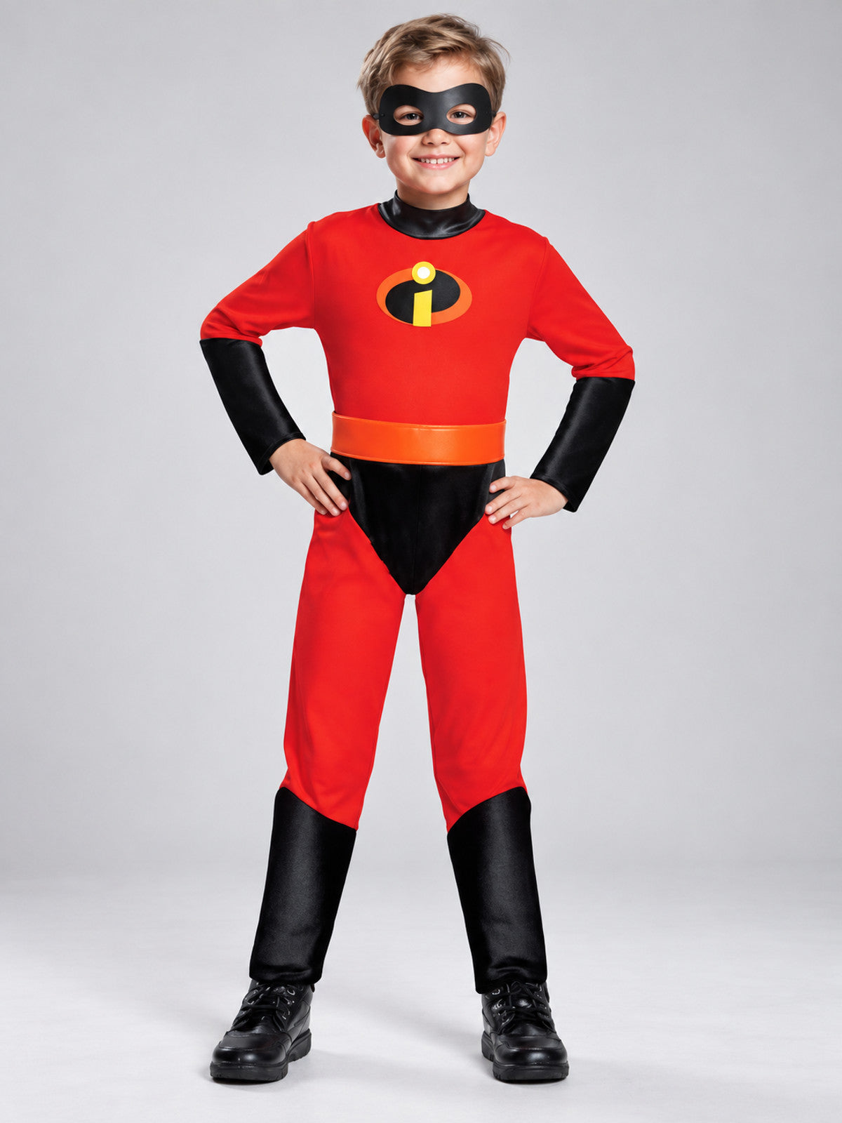 Kids' Superhero Carnival Costume, Red, with Mask