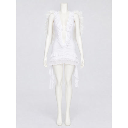Angel Costume with Wings, Ruffle Dress
