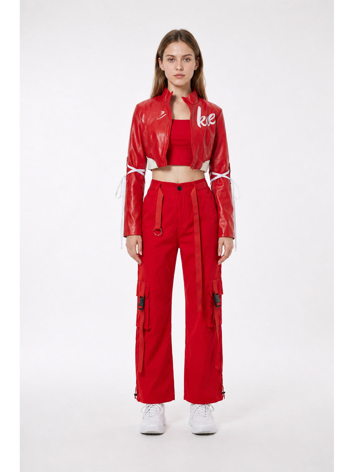 Red and White Stage Costume for Dance main product view