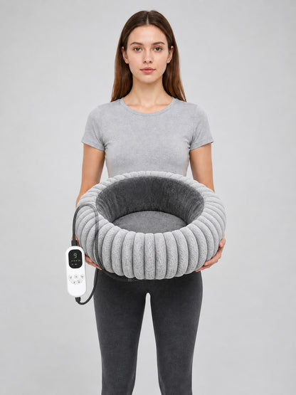 Heated Pet Bed, Gray on-model view