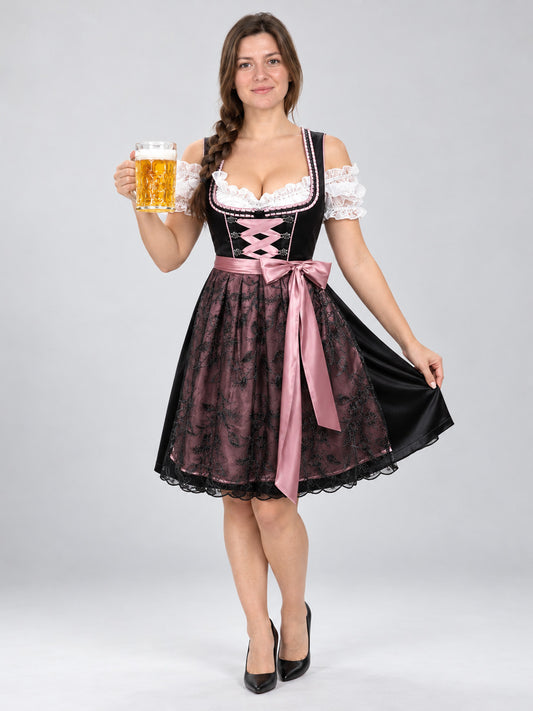 Oktoberfest Costume with Bodice, Skirt, Apron, and Ribbon