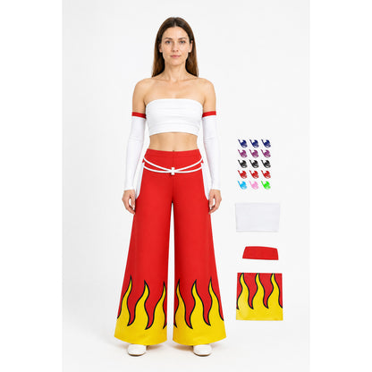 Flame Print Costume with Wide-Leg Pants main product view