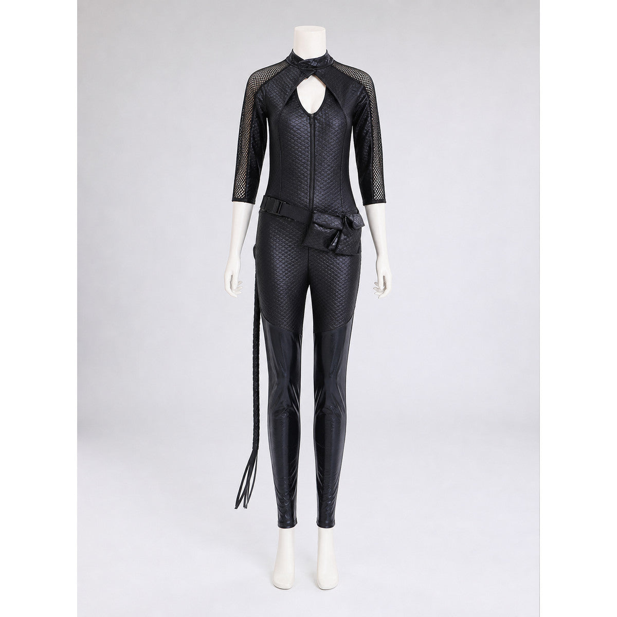 Cat Costume: Black Jumpsuit with Mask and Ears on-model view