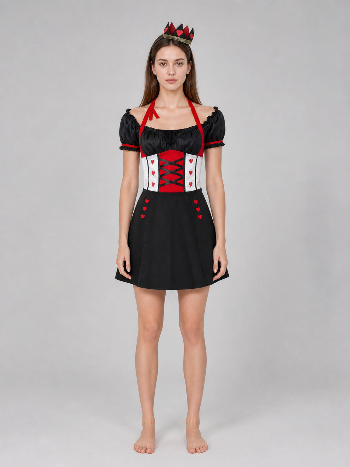Costume with Hearts, Crown, and Stockings