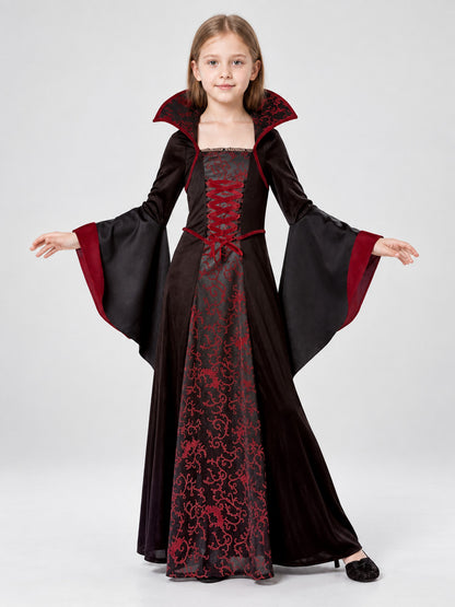 Vampire Costume with Red Trim on-model view