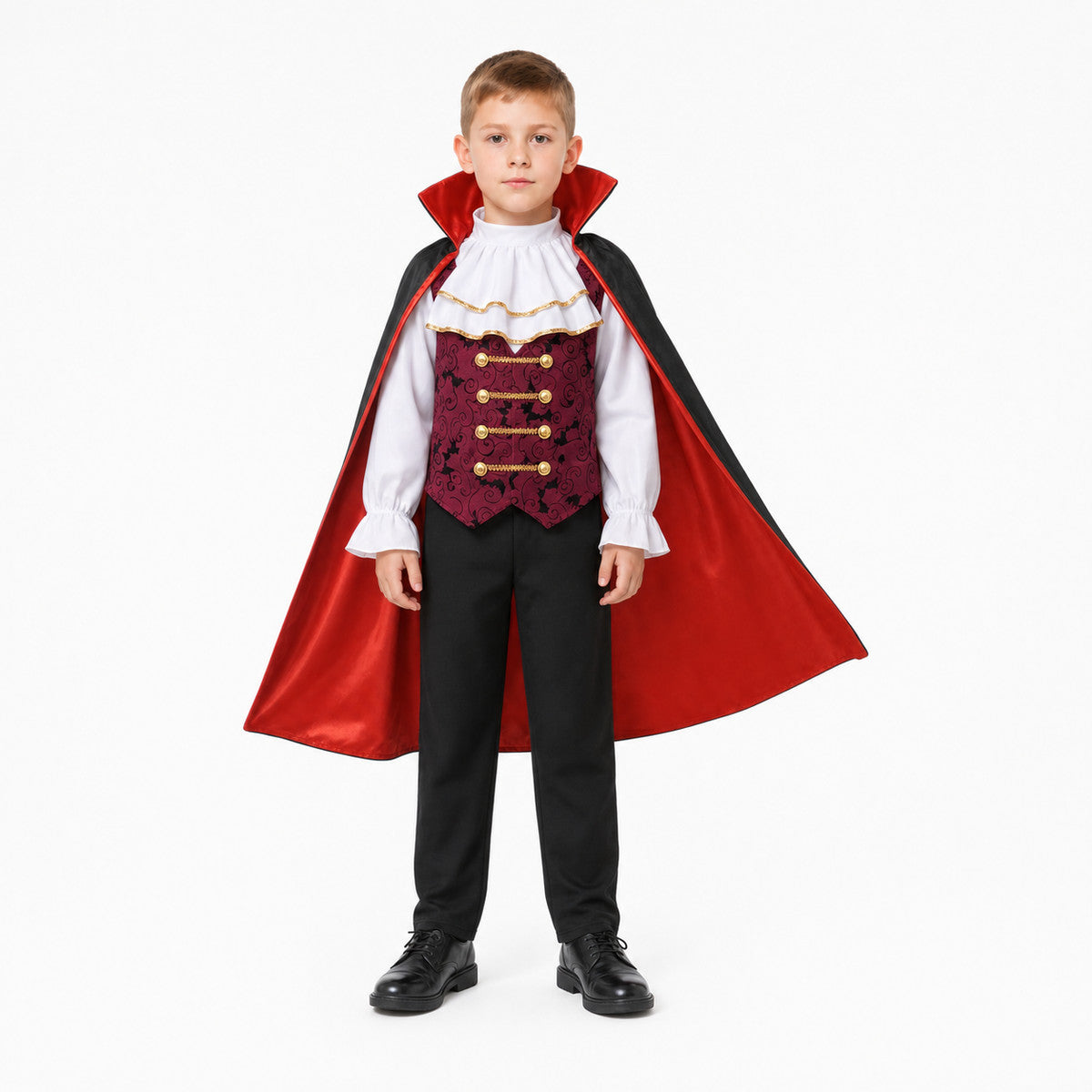 Vampire costume with cape and cane